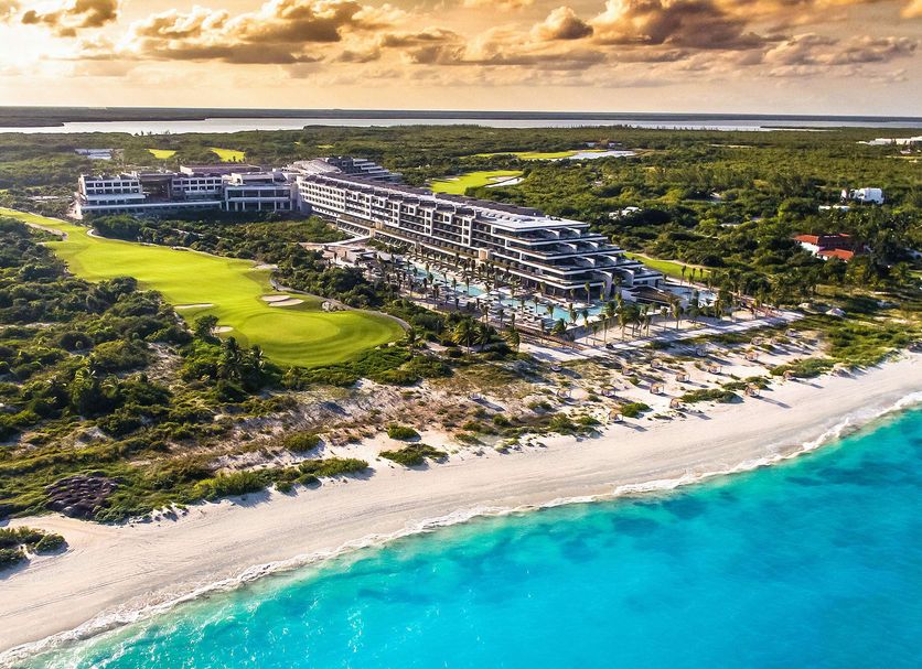 Atelier Playa Mujeres luxury adults-only all-inclusive resort with beachfront pools and modern architecture near Cancun, Mexico.