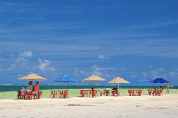Playa Langosta beach near Breathless Cancun Soul Resort in Cancun Hotel Zone