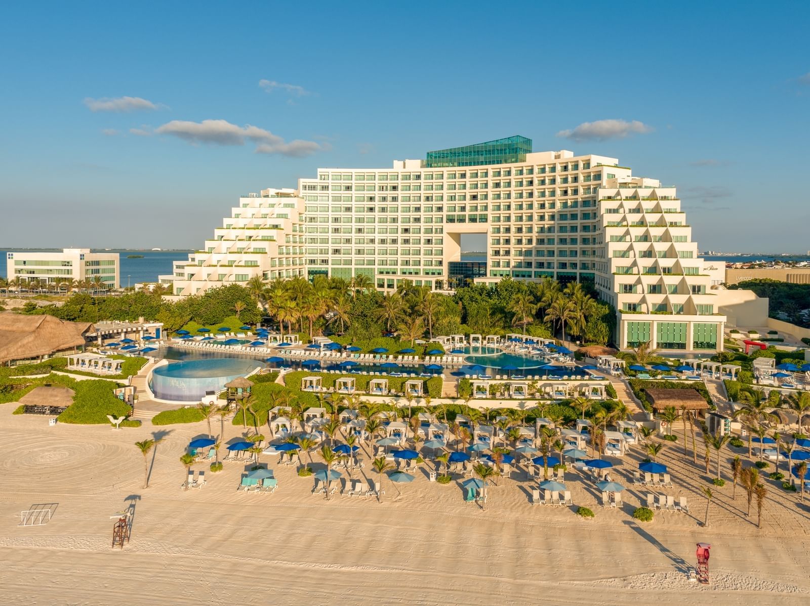 Live Aqua Cancun adults-only all-inclusive resort in Cancun’s Hotel Zone with modern pools, beachfront setting, and a calm spa-forward vibe.
